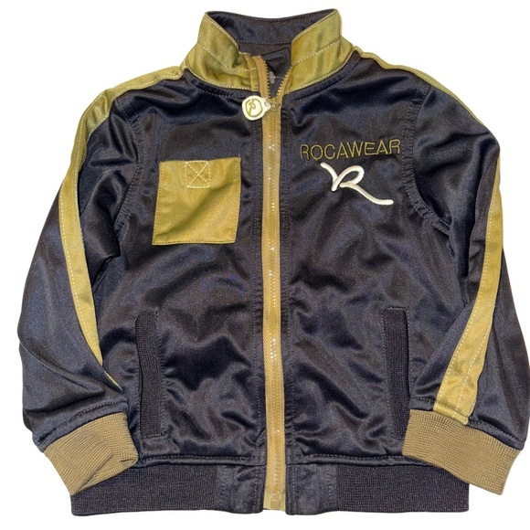 Rocawear Other - Rocawear Black and Green Jacket with Stand-Up Collar